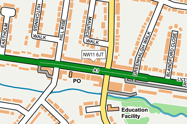 NW11 6JT map - OS OpenMap – Local (Ordnance Survey)