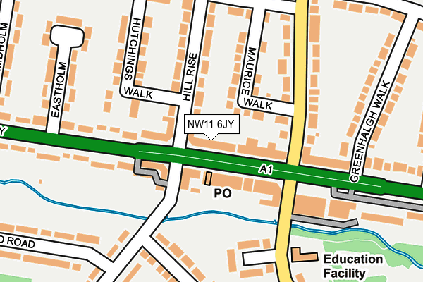 NW11 6JY map - OS OpenMap – Local (Ordnance Survey)