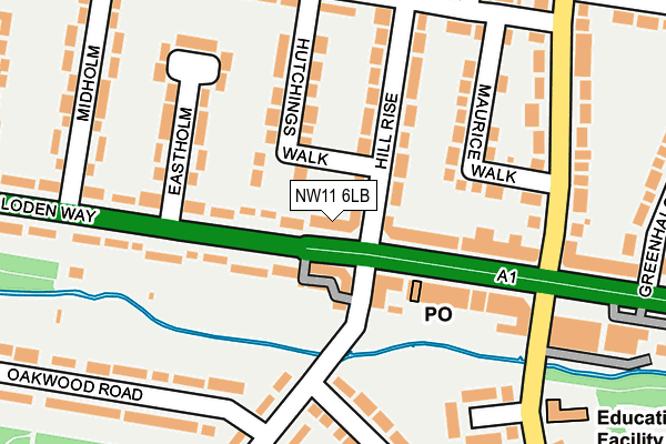 NW11 6LB map - OS OpenMap – Local (Ordnance Survey)