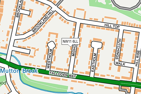 NW11 6LL map - OS OpenMap – Local (Ordnance Survey)