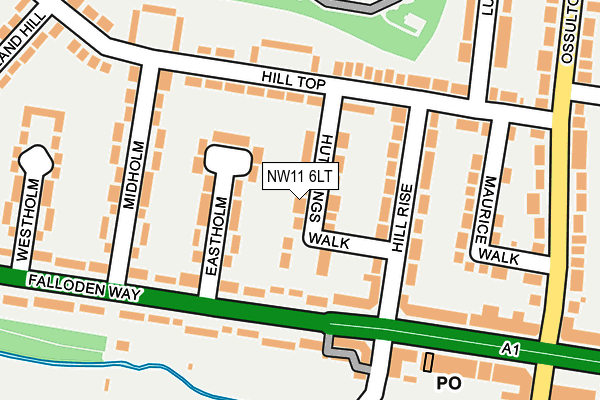 NW11 6LT map - OS OpenMap – Local (Ordnance Survey)