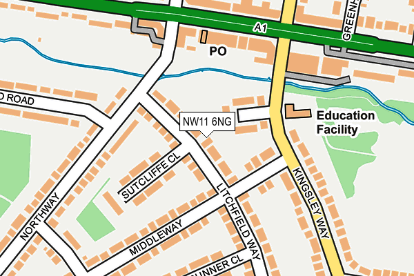 NW11 6NG map - OS OpenMap – Local (Ordnance Survey)
