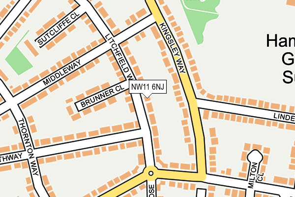 NW11 6NJ map - OS OpenMap – Local (Ordnance Survey)