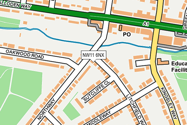 NW11 6NX map - OS OpenMap – Local (Ordnance Survey)