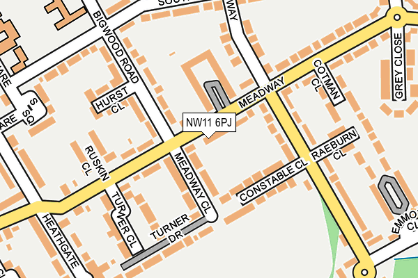 NW11 6PJ map - OS OpenMap – Local (Ordnance Survey)