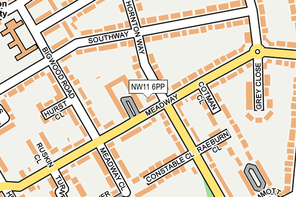 NW11 6PP map - OS OpenMap – Local (Ordnance Survey)