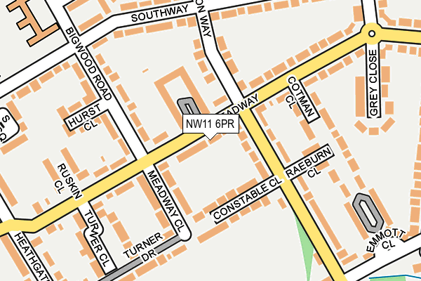 NW11 6PR map - OS OpenMap – Local (Ordnance Survey)