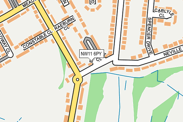 NW11 6PY map - OS OpenMap – Local (Ordnance Survey)