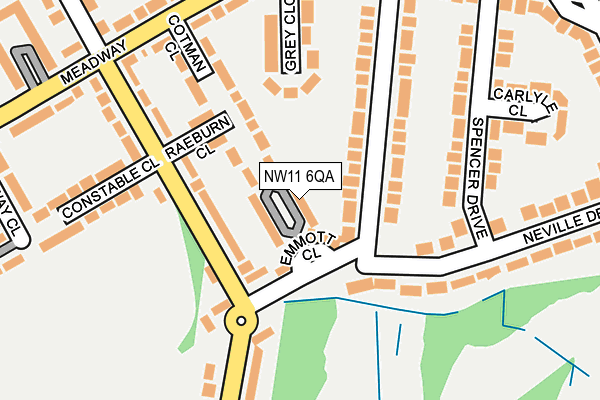 NW11 6QA map - OS OpenMap – Local (Ordnance Survey)
