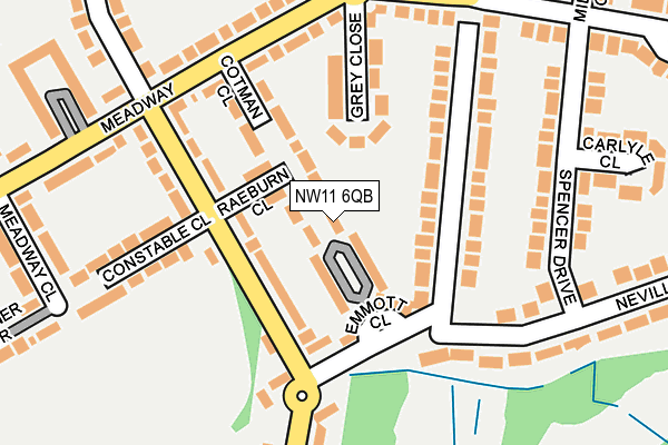 NW11 6QB map - OS OpenMap – Local (Ordnance Survey)