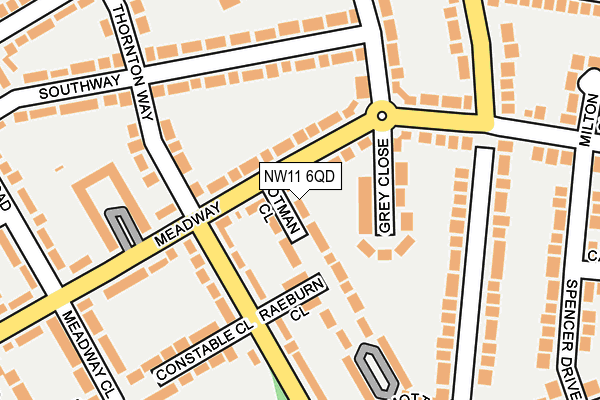 NW11 6QD map - OS OpenMap – Local (Ordnance Survey)