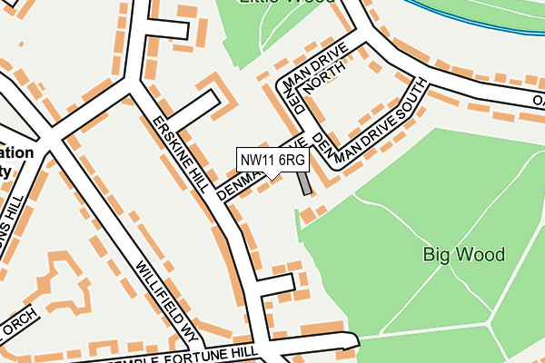 NW11 6RG map - OS OpenMap – Local (Ordnance Survey)