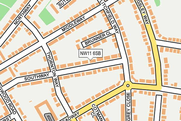 NW11 6SB map - OS OpenMap – Local (Ordnance Survey)