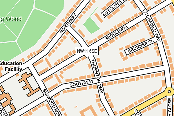 NW11 6SE map - OS OpenMap – Local (Ordnance Survey)
