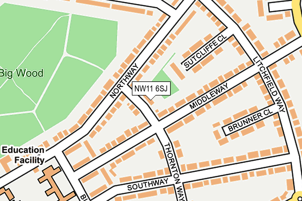 NW11 6SJ map - OS OpenMap – Local (Ordnance Survey)