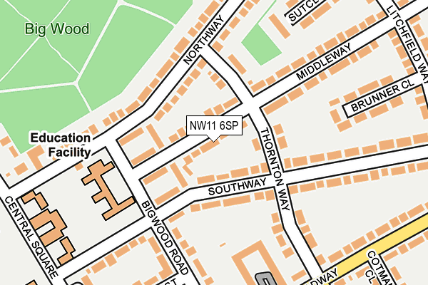NW11 6SP map - OS OpenMap – Local (Ordnance Survey)