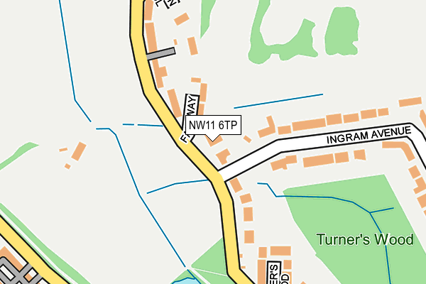 NW11 6TP map - OS OpenMap – Local (Ordnance Survey)