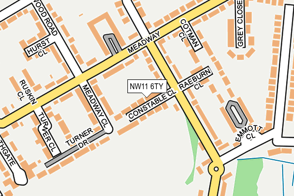 NW11 6TY map - OS OpenMap – Local (Ordnance Survey)