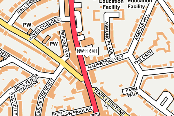 NW11 6XH map - OS OpenMap – Local (Ordnance Survey)