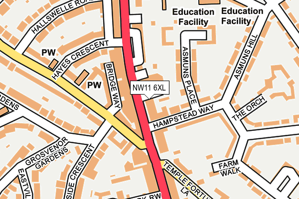 NW11 6XL map - OS OpenMap – Local (Ordnance Survey)