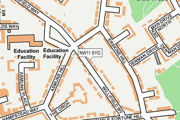 NW11 6YG map - OS OpenMap – Local (Ordnance Survey)