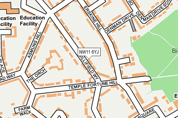 NW11 6YJ map - OS OpenMap – Local (Ordnance Survey)