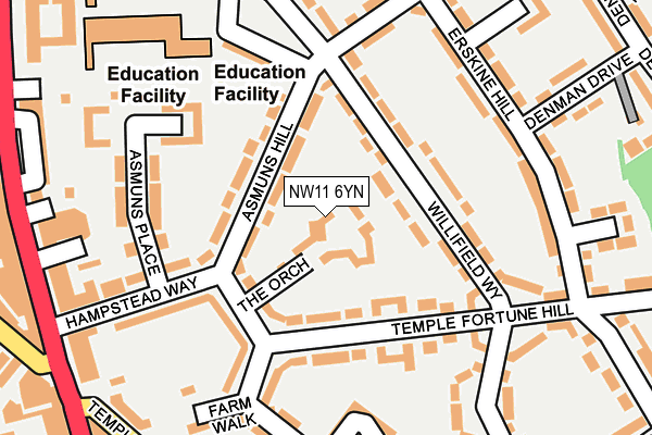 NW11 6YN map - OS OpenMap – Local (Ordnance Survey)