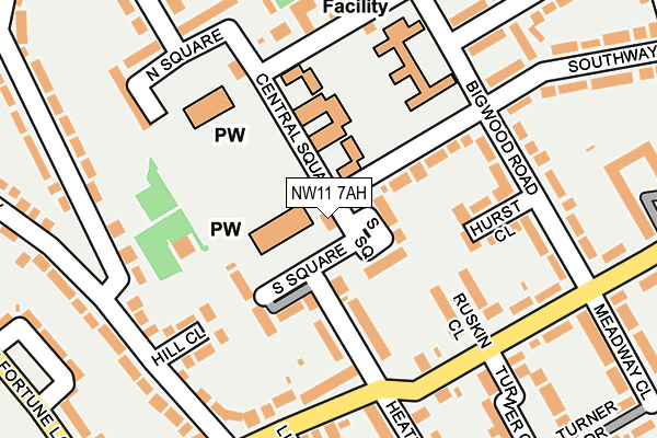 NW11 7AH map - OS OpenMap – Local (Ordnance Survey)