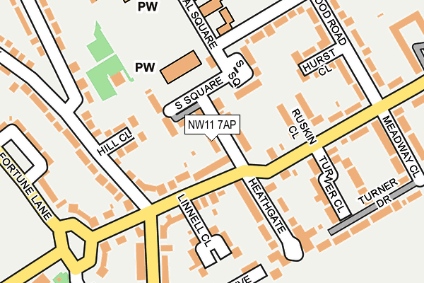 NW11 7AP map - OS OpenMap – Local (Ordnance Survey)