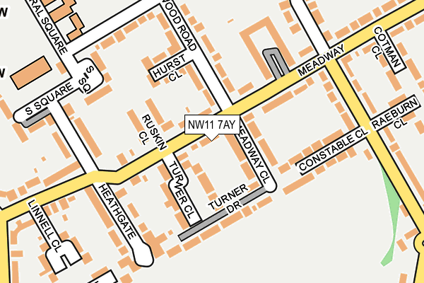 NW11 7AY map - OS OpenMap – Local (Ordnance Survey)