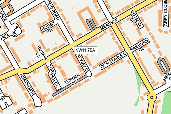 NW11 7BA map - OS OpenMap – Local (Ordnance Survey)