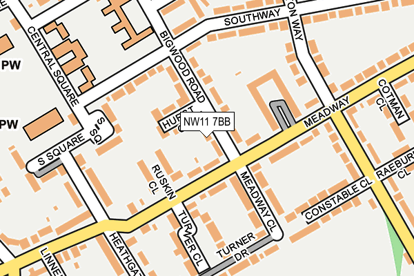 NW11 7BB map - OS OpenMap – Local (Ordnance Survey)