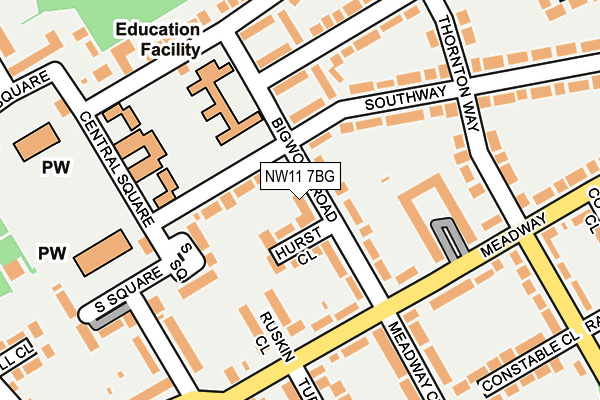 NW11 7BG map - OS OpenMap – Local (Ordnance Survey)