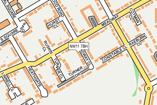 NW11 7BH map - OS OpenMap – Local (Ordnance Survey)