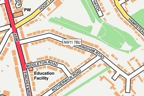 NW11 7BU map - OS OpenMap – Local (Ordnance Survey)