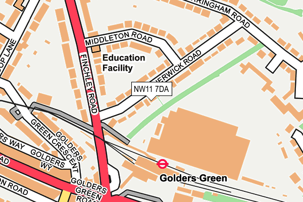 NW11 7DA map - OS OpenMap – Local (Ordnance Survey)