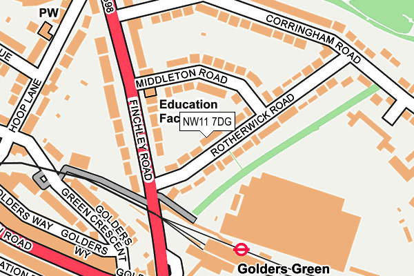 NW11 7DG map - OS OpenMap – Local (Ordnance Survey)