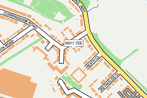 NW11 7EB map - OS OpenMap – Local (Ordnance Survey)