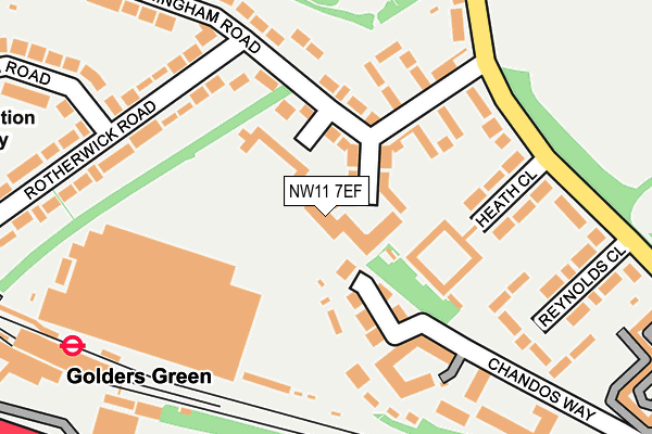 NW11 7EF map - OS OpenMap – Local (Ordnance Survey)