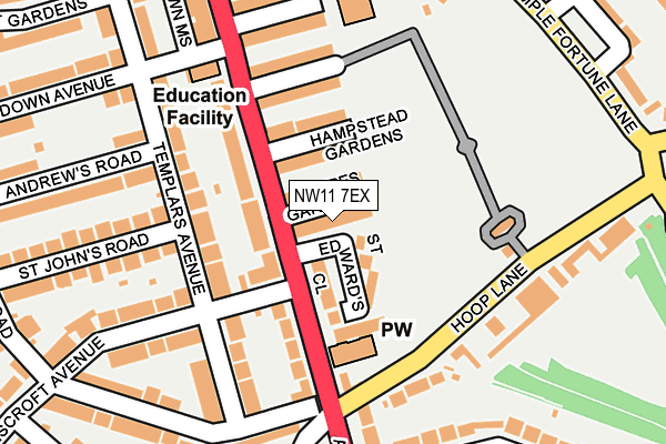 NW11 7EX map - OS OpenMap – Local (Ordnance Survey)