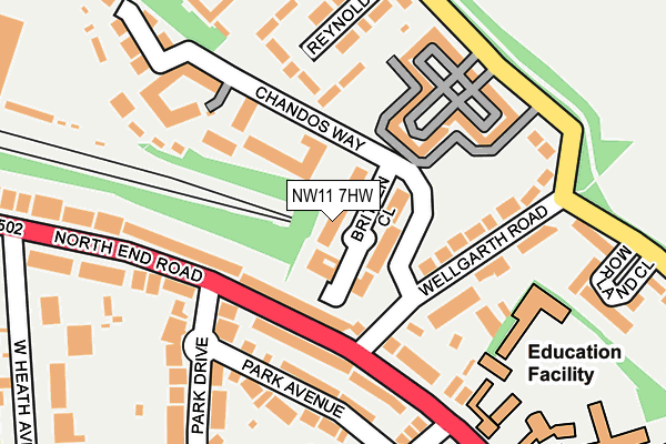 NW11 7HW map - OS OpenMap – Local (Ordnance Survey)