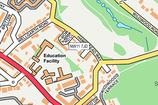 NW11 7JD map - OS OpenMap – Local (Ordnance Survey)