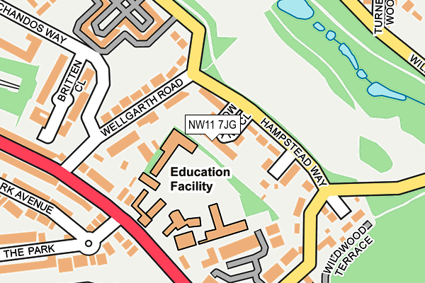 NW11 7JG map - OS OpenMap – Local (Ordnance Survey)
