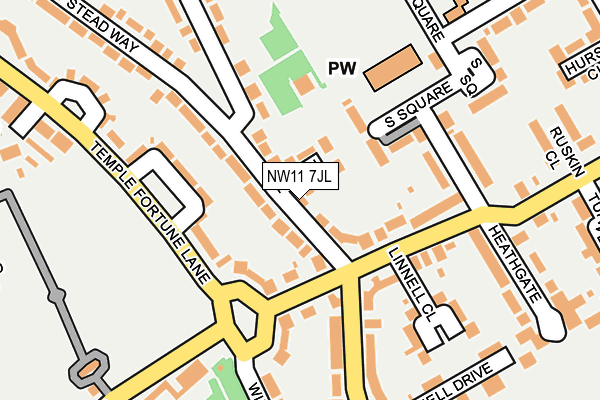 NW11 7JL map - OS OpenMap – Local (Ordnance Survey)