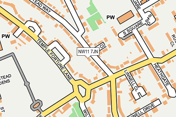 NW11 7JN map - OS OpenMap – Local (Ordnance Survey)