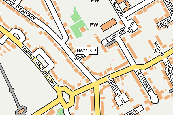 NW11 7JP map - OS OpenMap – Local (Ordnance Survey)