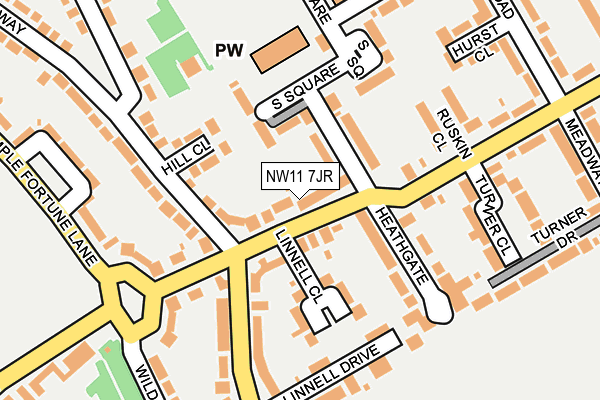 NW11 7JR map - OS OpenMap – Local (Ordnance Survey)