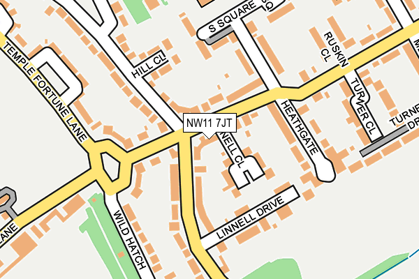 NW11 7JT map - OS OpenMap – Local (Ordnance Survey)
