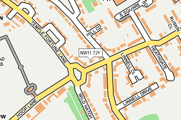 NW11 7JY map - OS OpenMap – Local (Ordnance Survey)