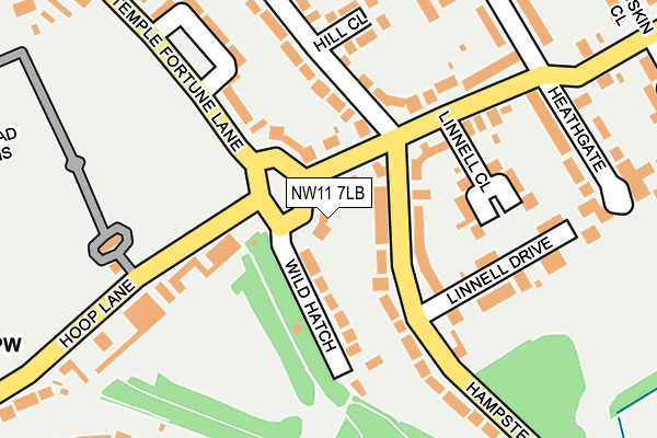NW11 7LB map - OS OpenMap – Local (Ordnance Survey)